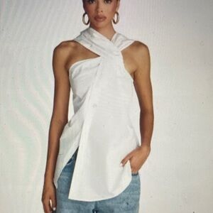 KBB by KAHLANA  Womens The twist neck shirt White